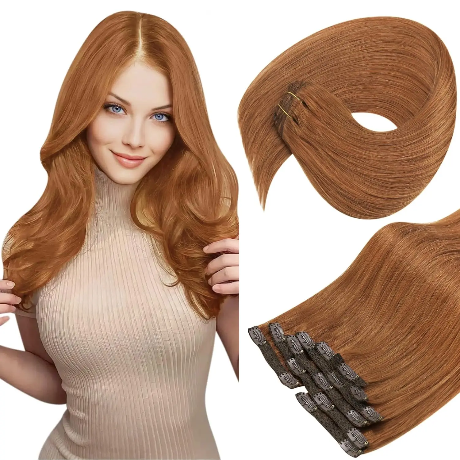 Vesunny Clip In Hair Extension Human Hair Balayage Natuurlijke Human Hair Extension  Human Hair Clip Extension Voor Vrouwen