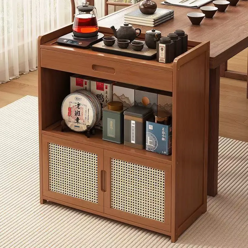 

Tea rack, shelf, multi-layer storage tea set display cabinet, tea room, small Bogu rack, solid wood storage locker.