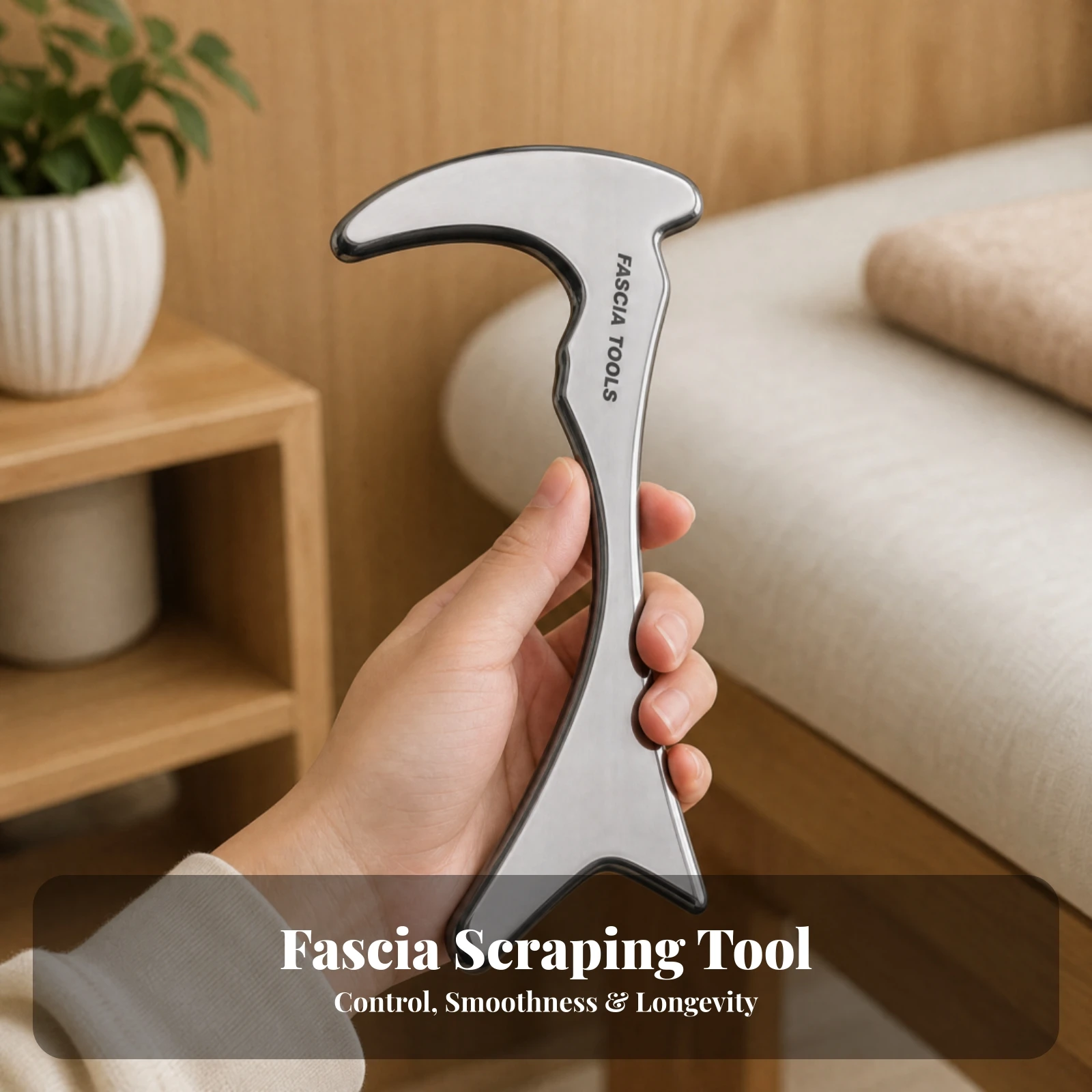 Handheld Fascia Scraping Tool Lightweight Sickle-Shaped Muscle Massage Tool Muscle Scraper Portable Fascia Scraper Compact