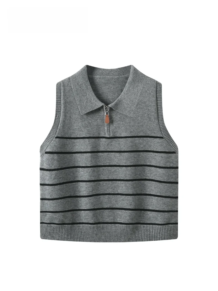 

Повседневный модный универсальный топ-жилет для женщин больших размеров, весенний, в студенческом стиле, 100% полиэстер