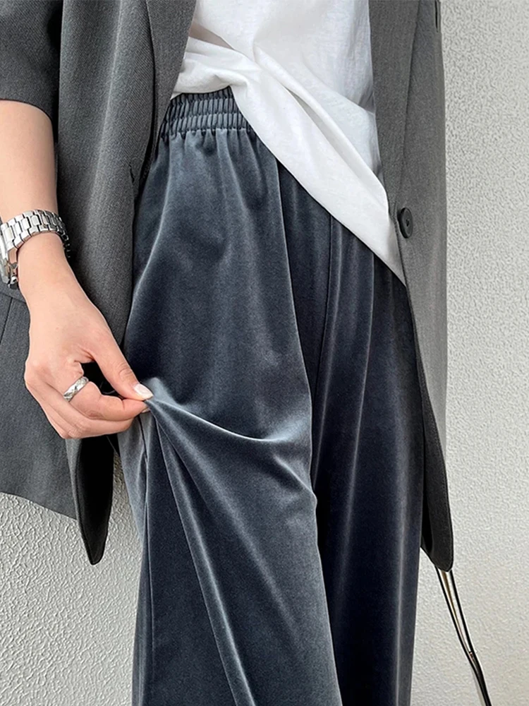 

Женские брюки с высокой талией из вельвета, широкие, свободные, на флисе, осенне-зимние, новые, повседневные, прямые, струящиеся