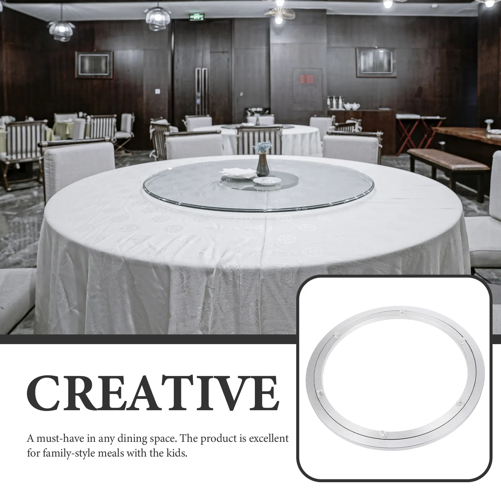 Premium Aluminum Alloy Table Turntable Base Round Swivel Plate for Dining Room Kitchen Pantry 360 Rotation Sturdy Corrosion