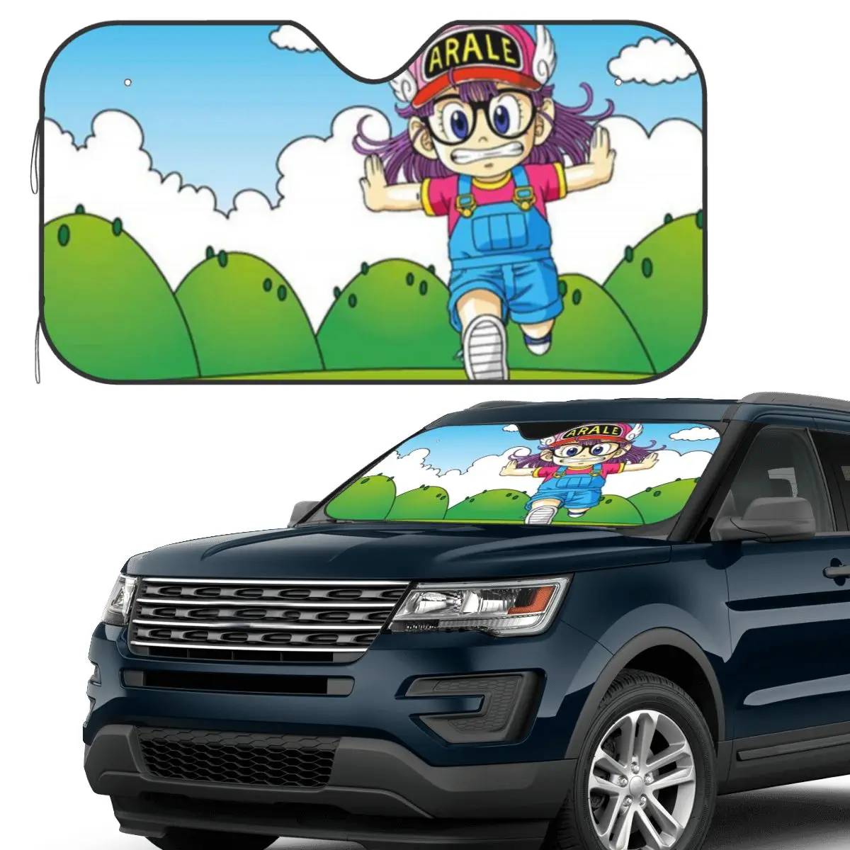 

Arale Unchi-kun Sunshade Windscreen Car Front Windshield Window Sun Visor Accessories Covers