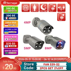 Techage กล้องไอพี4K สำหรับ5MP 4MP H.265กลางแจ้งกล้อง IP ตรวจตรารับความปลอดภัยแบบโลหะระบบ NVR