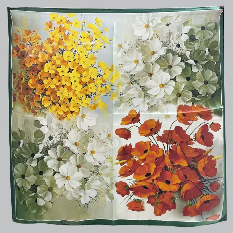 

Новый модный большой платок с цветочным принтом для осени и зимы, элегантный аксессуар для сумки