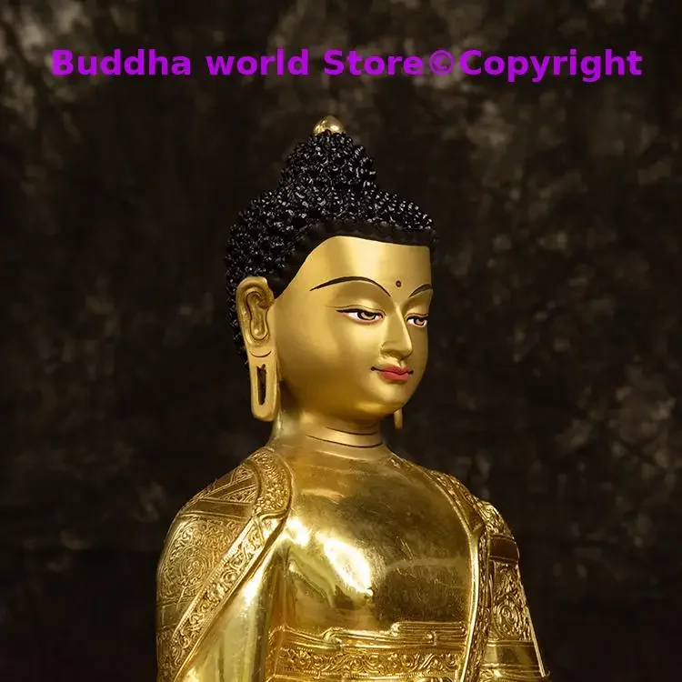 Wholesale Buddhist supplie HOME 31cm large High grade gilding gold tantric Buddhist shrine Amitabha Amitayus buddha statue