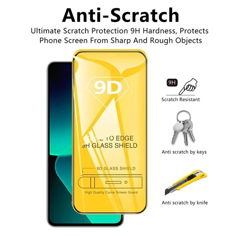 9D Tempered Glass For Xiaomi Redmi Note 13 Pro 5G 13C 12C 12 11 10 10C 11A A3 10A 9 8 7 9T 9C 9A 9s 10s 11s Screen Protector