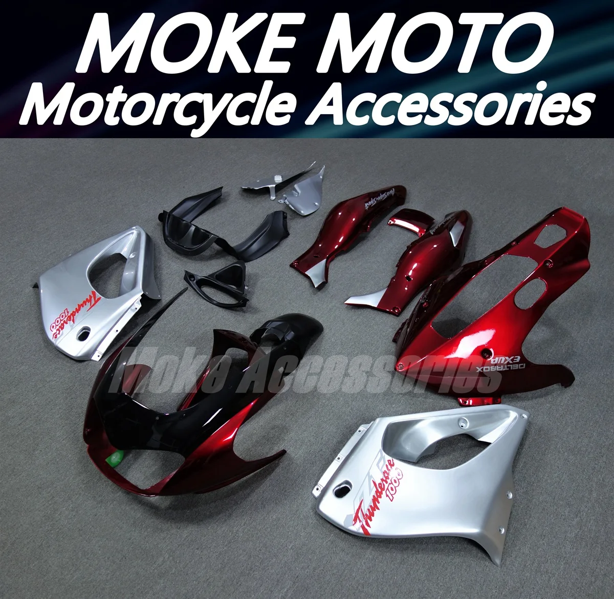 

Motorcycle Fairings Kit Fit For Yzf1000 1997-2007 Bodywork Set Abs Injection Sliver Red Black