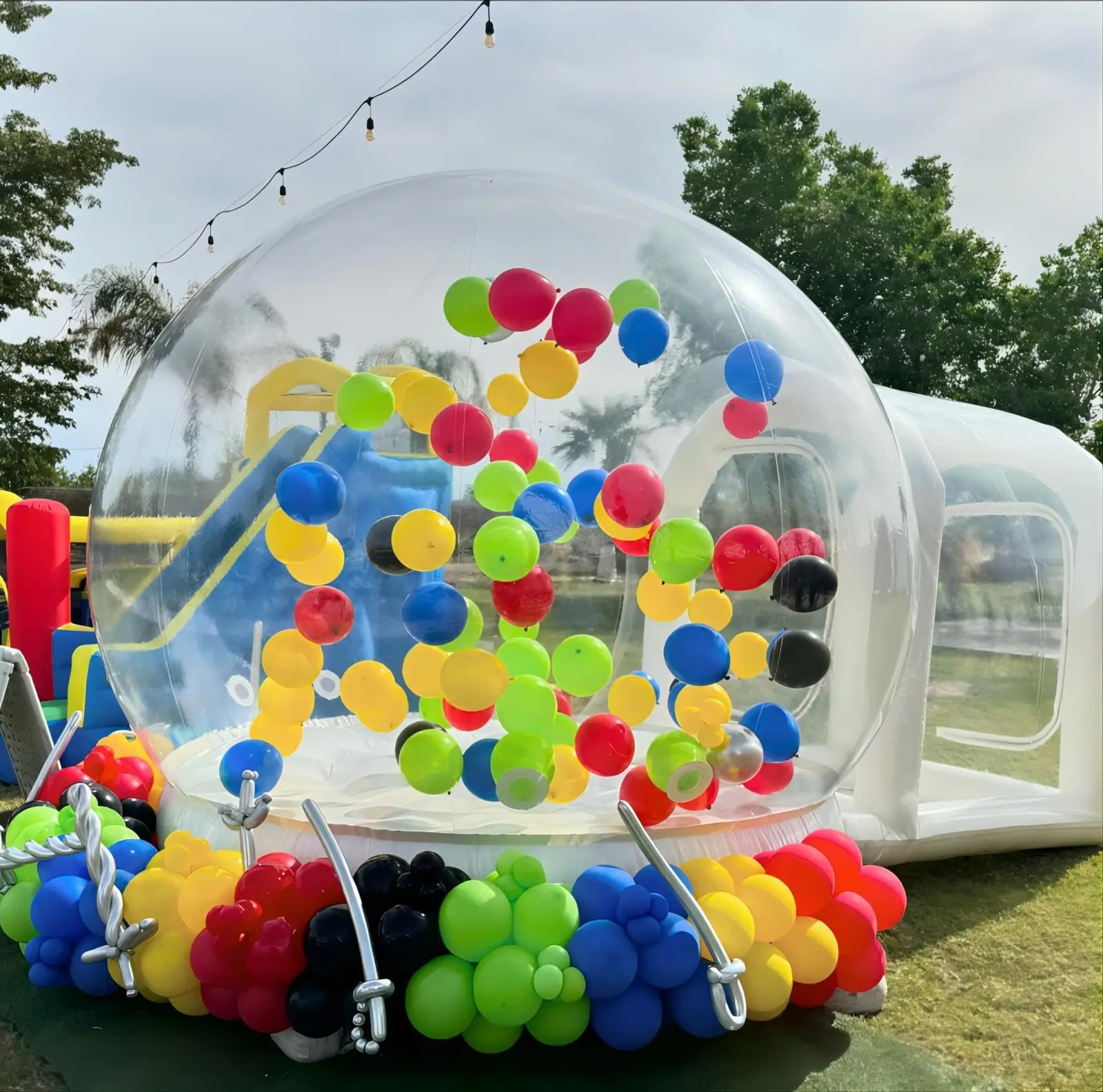 10FT Balloon Jumping Inflatable Bubble house With Trampoline & transparent dome PVC material free shipping with blower For Party