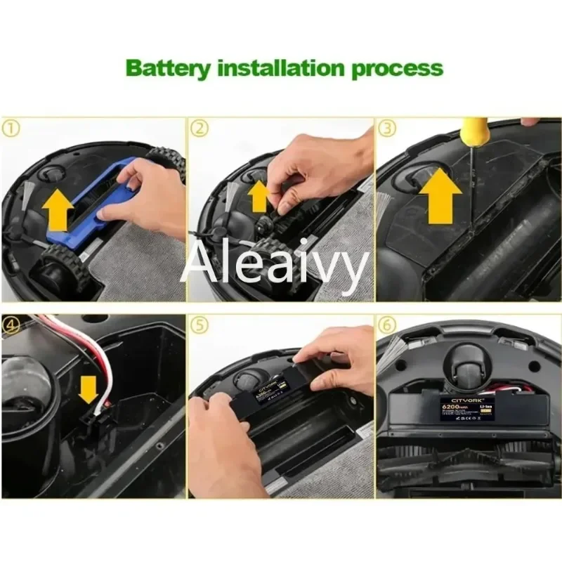 STYTJ02YM 14.8V 12800mAh High Capacity Battery Compatible with Xiaomi Mijia LDS Mi Robot Vacuum-Mop P 2S & Haier JX37 Vacuum Cle
