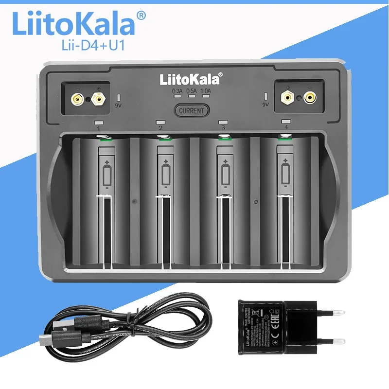 1-5PCS LiitoKala Lii-D4+U1 32700/21700 battery Charger For 18650/18350/26650/16340/14500 3.7v/1.2V/3.2V/SC/D/C battery charger