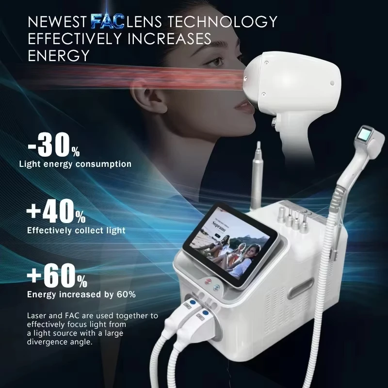 

Лазерный диодный аппарат Soprano 2-в-1, 4000 Вт, 755 нм, 808 нм, 1064 нм, для удаления волос и татуировок, с системой ледяного охлаждения, профессиональное устройство