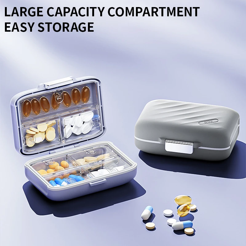 กล่องบรรจุยาทนแสง พกพาสะดวกสำหรับการเดินทางหนึ่งสัปดาห์ เครื่องประดับยา กล่องเก็บของกันความชื้นขนาดเล็กแบบปิดผนึก