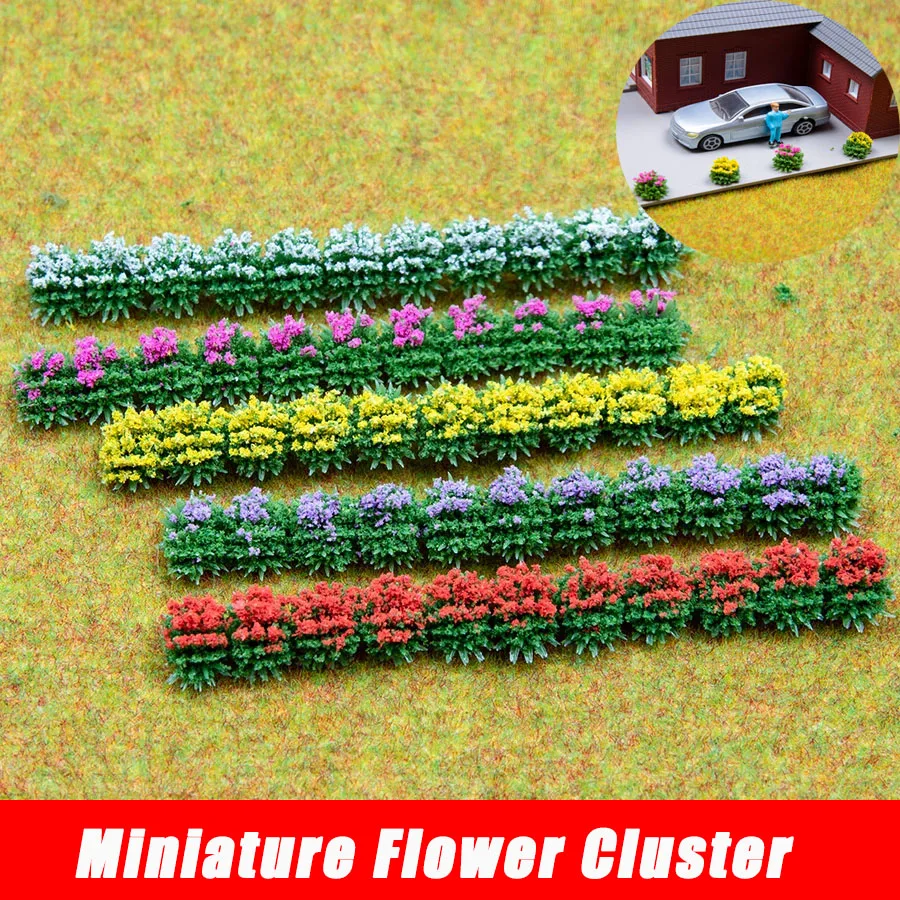 2pcs Miniature Flower Grass Cluster Military Diy Model Making  Railway Train Layout Architecture Building Materails for Diorama