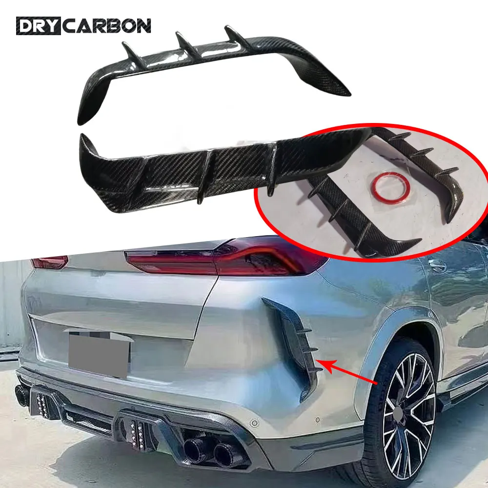 

Carbon Fiber Car Rear Bumper Air Vent Trims Splitters Flaps Apron Body Kits Accessories for BMW F96 X6 2019 2020 2021 2022 FRP