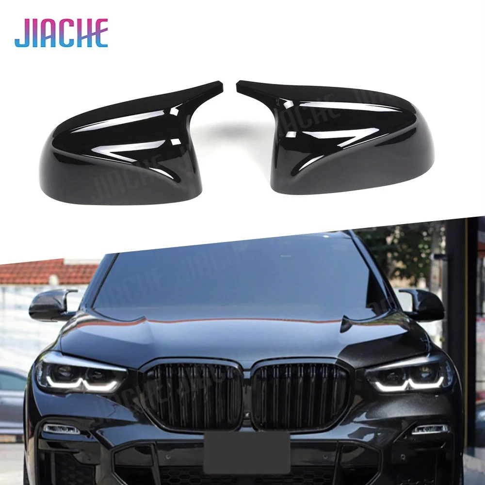 

ABS Rear Side Mirror Cover Car Side View Mirror Cover Caps for BMW X5 G05 2019+ Car Styling 2Pcs/set Replacement Gloss Black