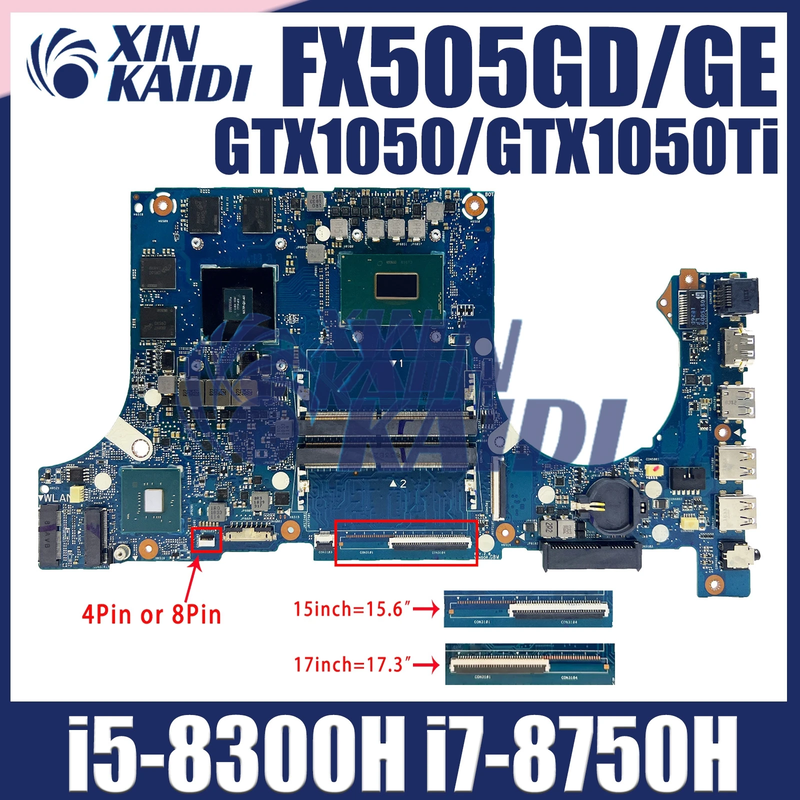 FX505GD Laptop Motherboard For ASUS FX705 FX505G FX505GE FX705GD FX86F Mainboard With i5-8300H i7-8750H CPU GTX1050/GTX1050Ti