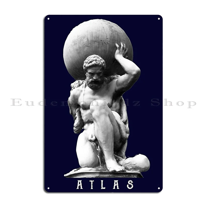 Atlas Titan Greek Mythology Symbol Of Strength Metal Signs Customize Custom Wall Cave Bar Cinema Tin Sign Poster