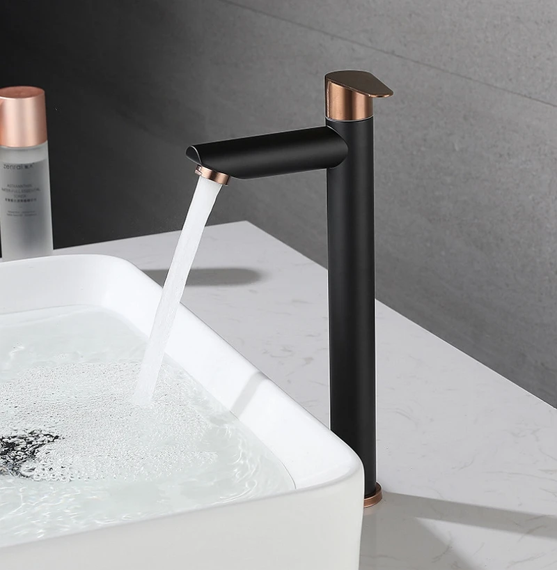 

Black Rose Gold 304 Stainless Steel Basin Faucet G1/2 Single Cold Water Tap Bathroom Countertop Washbasin Sink Tap Deck Mounted