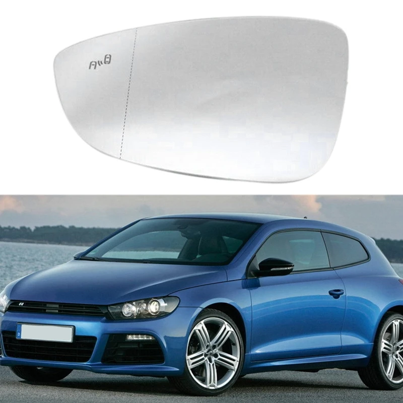 2X Car Left Heated Blind Spot Rear Mirror Glass For-Jetta Passat B7 Bettle Scirocco 3C8857521 3C8857522-A99F