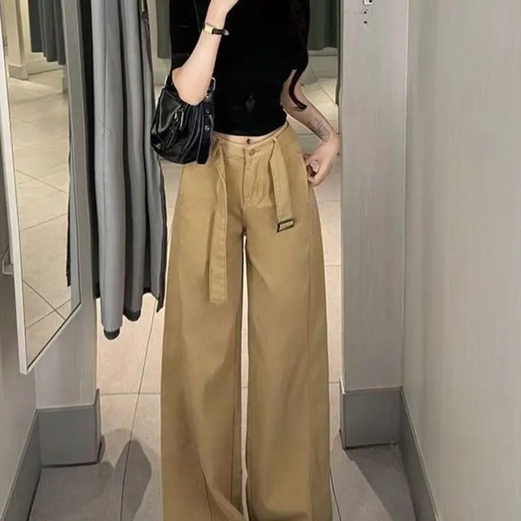 

Джинсы женские с высокой талией, широкими штанинами, прямого кроя, в американском стиле, повседневные, свободные, осенне-летняя новинка