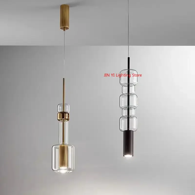 

Bedroom Bedside Pendant Light All Copper Small Pendant Light Glass Design Sense Glass Pendant Light
