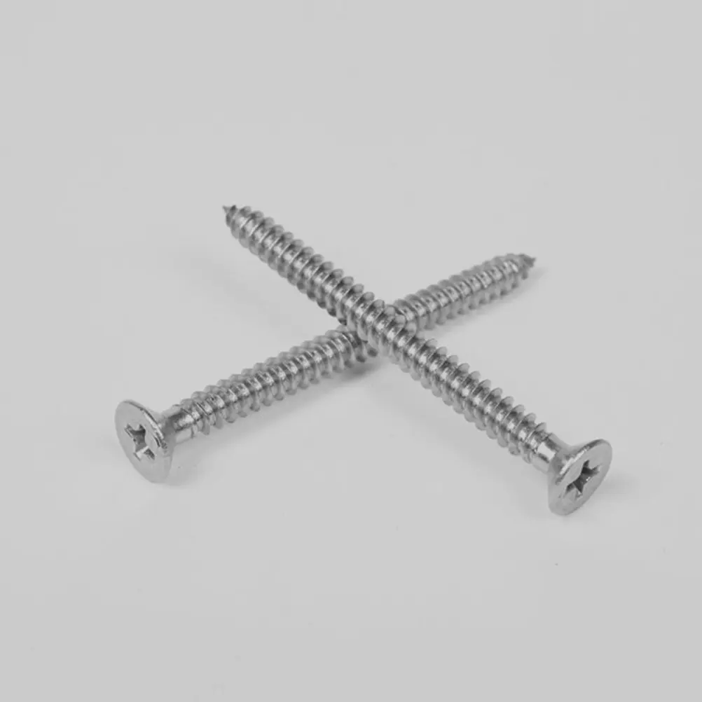 300pcs Stainless Steel Self-Tapping Screws Flat Head M4x12/16/25mm for Wood, Metal & Plastic