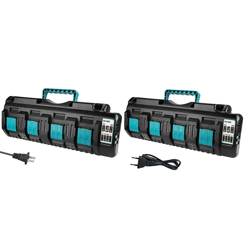 To DC18SF 4-Port 14.4V 18V 4X3A Li-Ion Battery Charger For Makita BL1820 BL1830 BL1850 BL1430 Power Tools