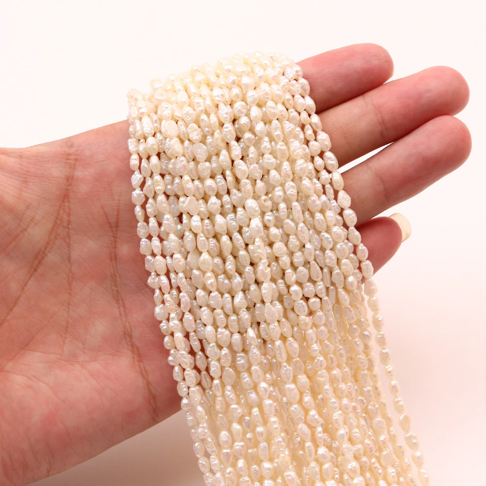 

Natural Keshi Pearl Beads 3-4mm White Seedless Pearls Strands Beads for Jewelry Making DIY Bracelet Necklace Jewelry Accessories