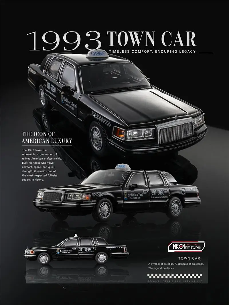 PreSale MK Miniatures 1:64 1993 / 1992 Town Car Die-Cast Car Model Miniature Gifts