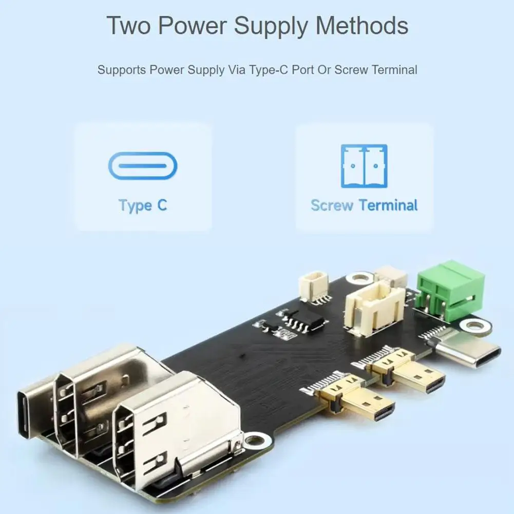 Geschikt Voor Raspberry Pi 5/4b Micro Hd Naar Hd Drinkbaar Conversie Ondersteunt Type C Of Terminal Voeding Dual 4K Output R1p6