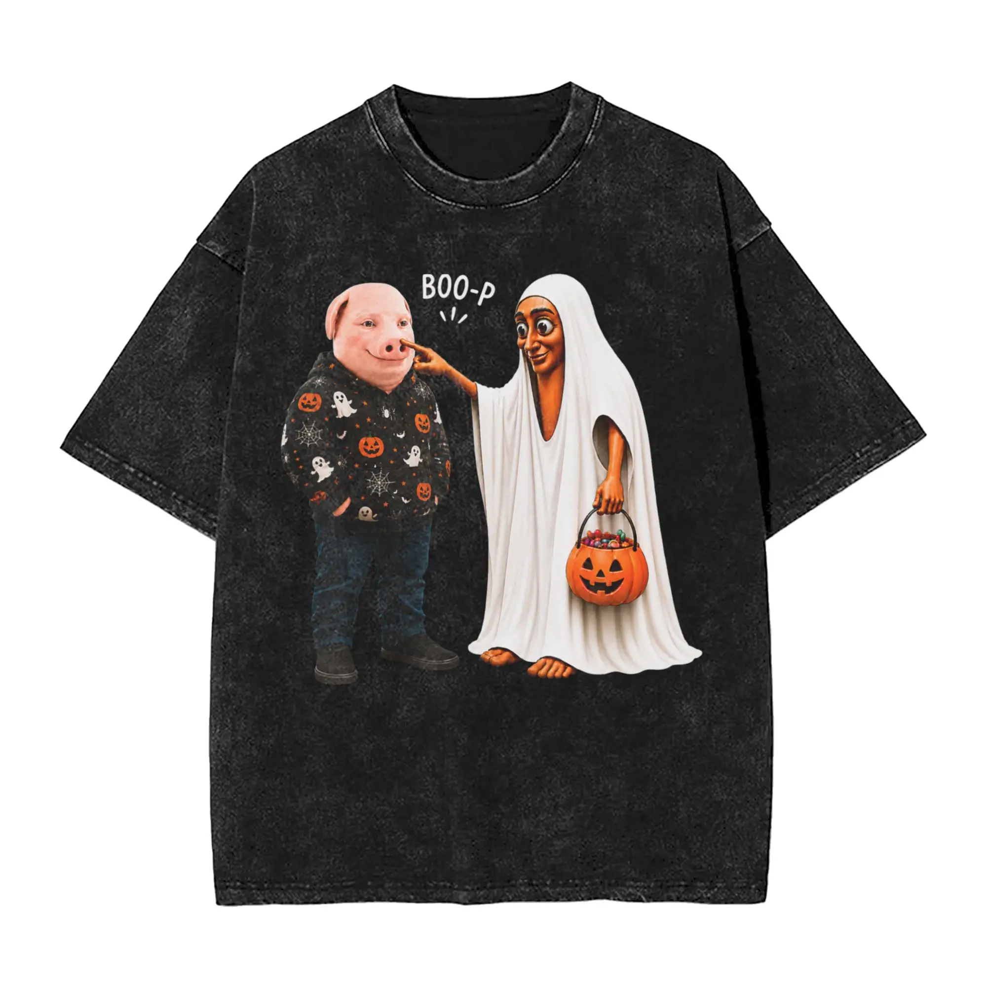 Boop Tung Tung Sahur Ghost John Pork Halloween Costume Humor T-Shirt Summer  T Shirts Cotton Popular Tshirt Men Short Sleeve Top