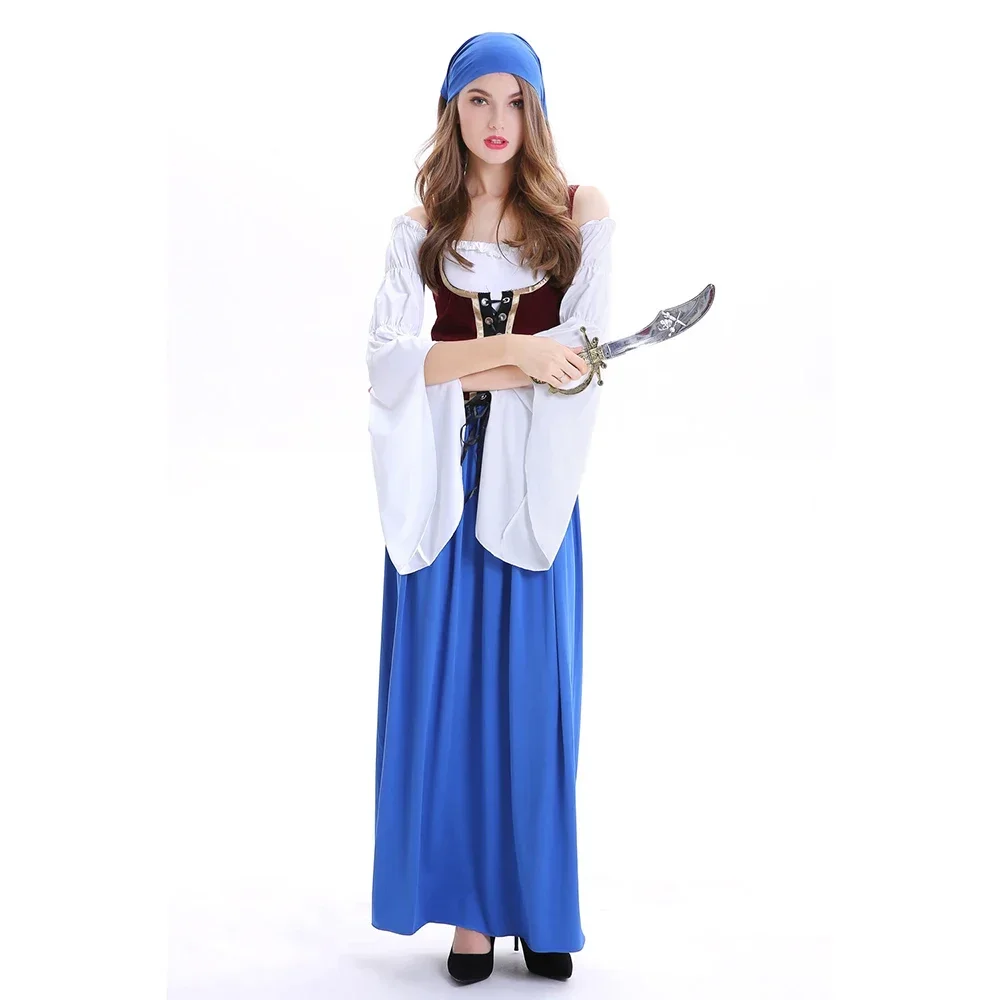 Halloween Adult Pirate Captain Cosplay Costumes Female Beer Skirt