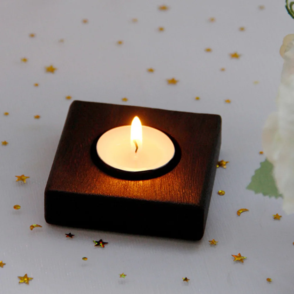 

Wooden Holder Votive Tea Light Holders Candlestick Vintage Tealight Stand Retro Decor Home Ornament Natural Wood Hand Cut