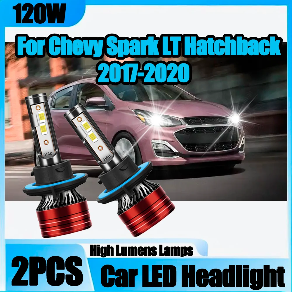 

2PCS 120W Auto Headlight Lights Canbus No Error High Lumens Lamps Led Brightest Upgraded For Chevy Spark LT Hatchback 2017-2020