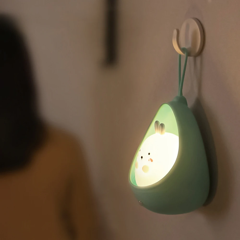 Veilleuse LED avec Capteur de Contrôle, Lampes à Induction Humaine et Mignonne, pour Chambre d'Enfant, Rechargeable par USB, Appliques Murales en Silicone