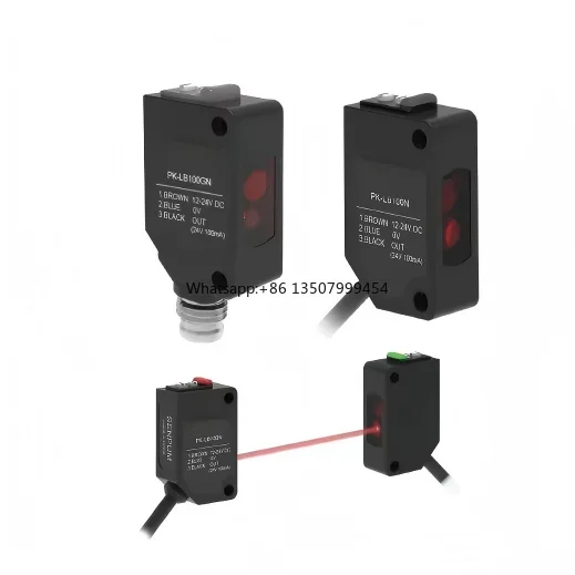 

Optical Photoelectric Sensors Mirror Reflection Retro Reflective Long Distance Adjustable Detection NPN Output DC12-24V