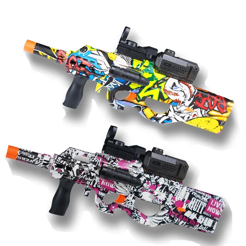 P90 Pistolet zabawkowy Soft Bullet Gun Shoot Weapon Water Gel Bomb Elektryczny pistolet do paintballa Karabin dla dzieci Chłopiec Piłka zewnętrzna