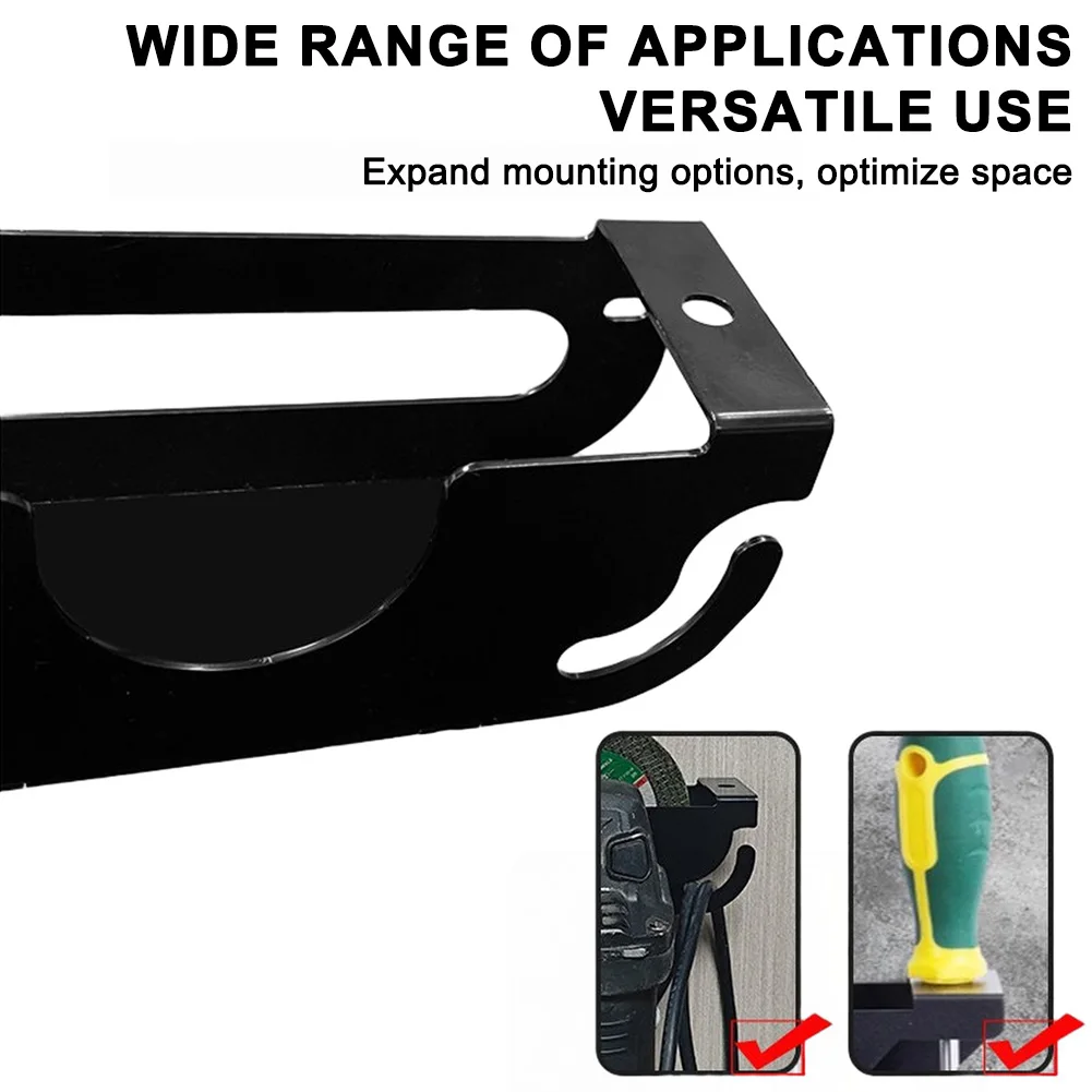 

Two Compartments Angle Grinder Storage Rack Wallmounted With Hooks For Multipurpose Tool And Equipment Storage