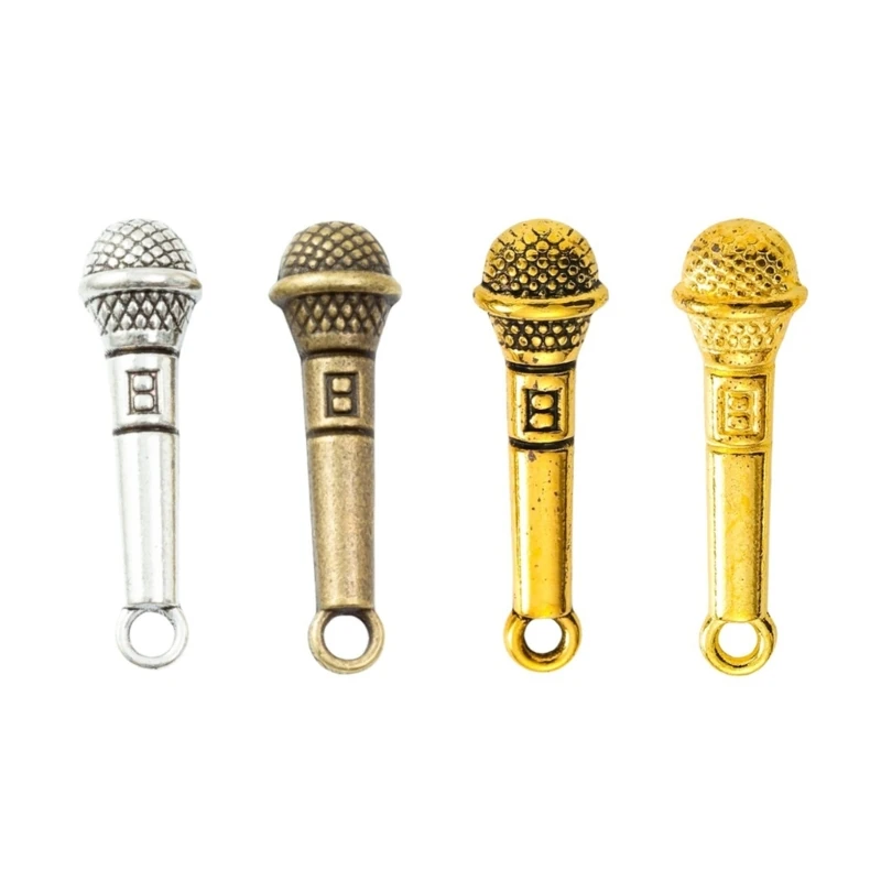 

Y4QE 100PCS Microphone Pendants Jewelry Making Part Unique Fashion Accessory for Unique Jewelry Making and Craft Accessories