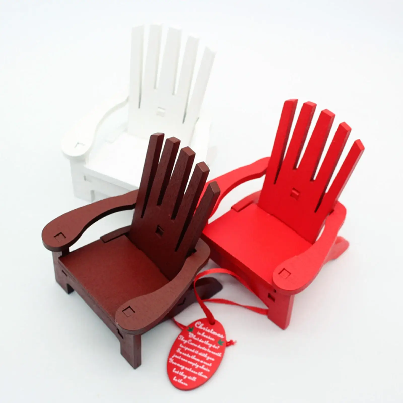 قلادة كرسي هزاز مصغرة، منظر طبيعي صغير، زخرفة معلقة حرفية، زينة أثاث بيت الدمى للعطلات #4