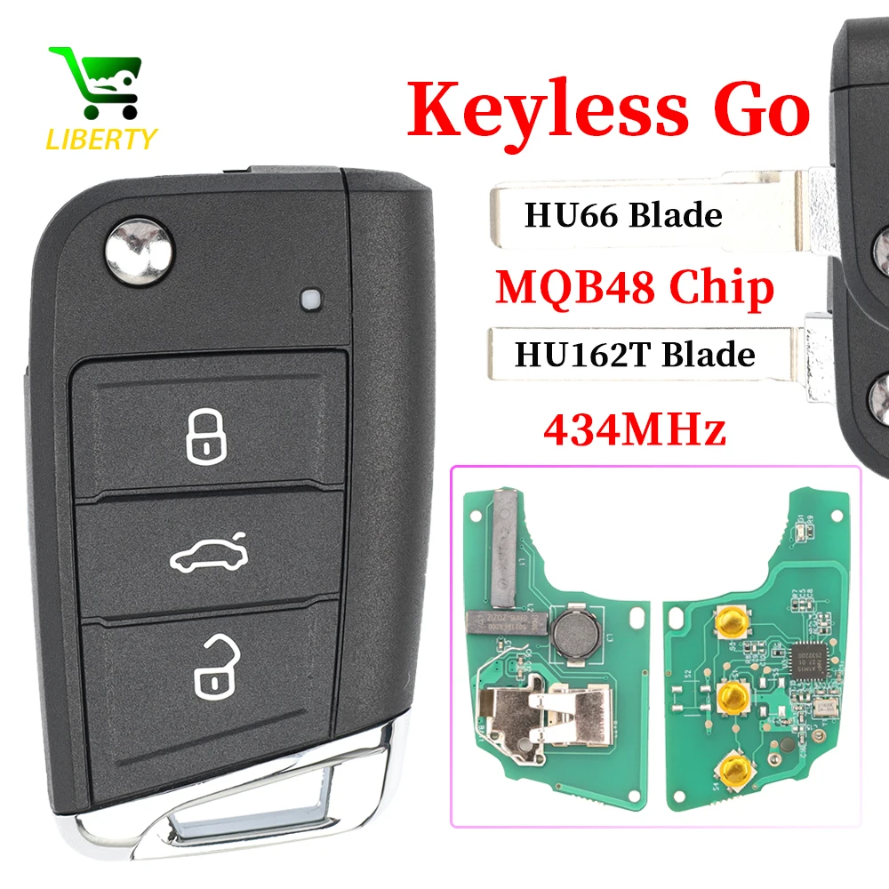 Liberty Car Remote Key 433MHz MQB48Chip for VW Seat Golf 7 MK7 Tiguan Touran Polo for Skoda Octavia A7 5G6959752AB/BB 6V0959752D