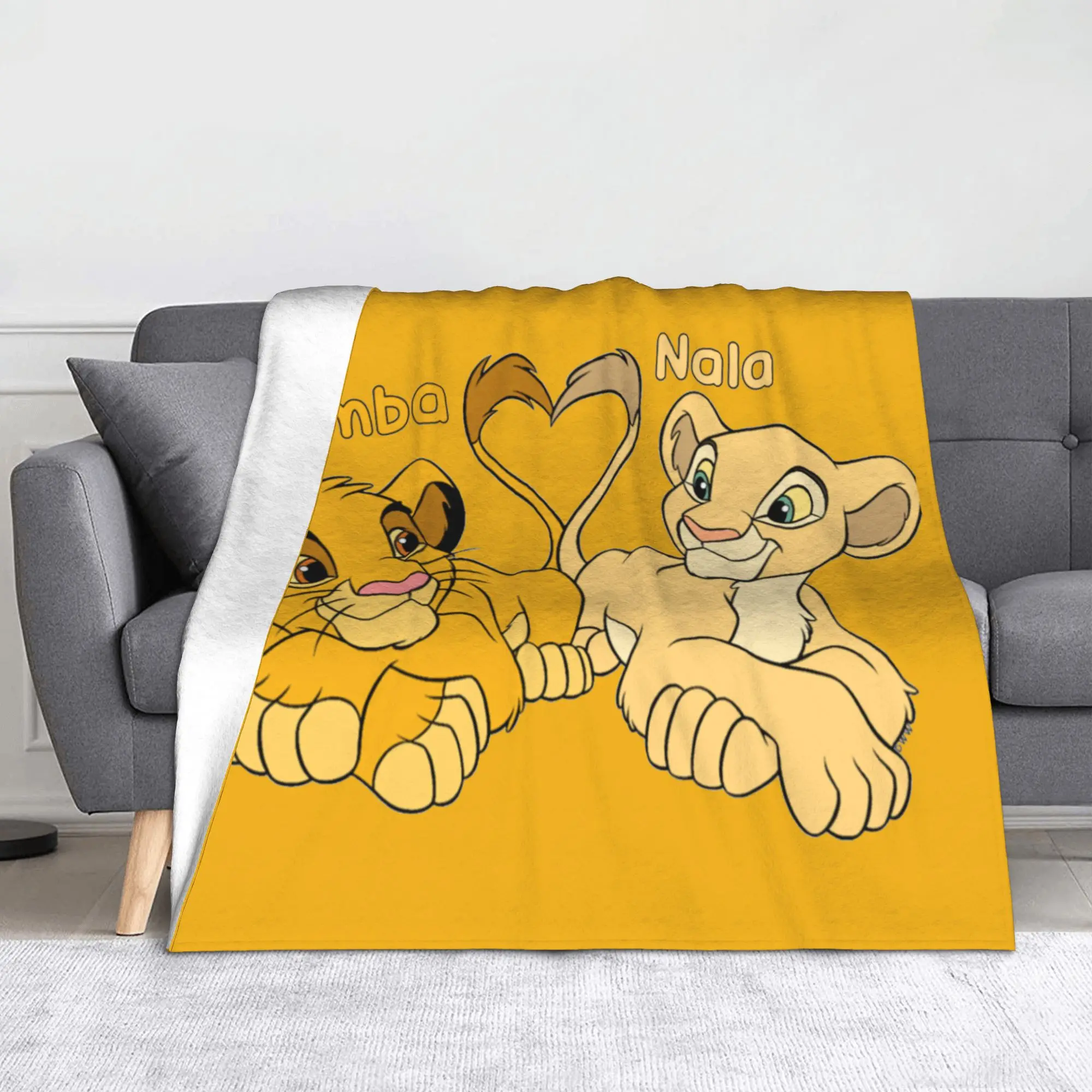 

The Lion King Simba Nala Cartoon Blanket Cover Disney Flannel Throw Blankets Summer Air Conditioning Decoration Bedspreads