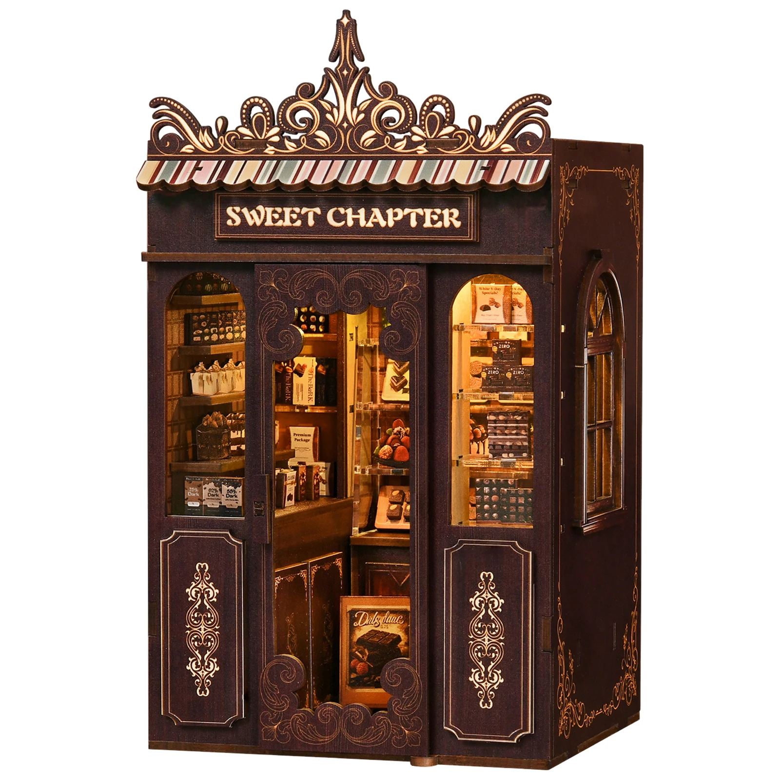 

Набор для создания книжного уголка DIY: 3D деревянный пазл-домик для кукол с LED-подсветкой для декора книжной полки, для семьи и друзей