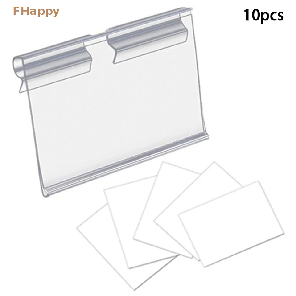 

10PCS Plastic Sign Label Holder Wire Shelf Retail Price Tag Label Merchandise Sign Display Holder Stand