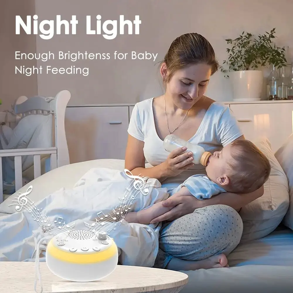 LED Night Light Baby Sleep White Noise Machine 16 Soothing Sounds 800mAh Battery LED Lighting Timeable For Sleeping Support