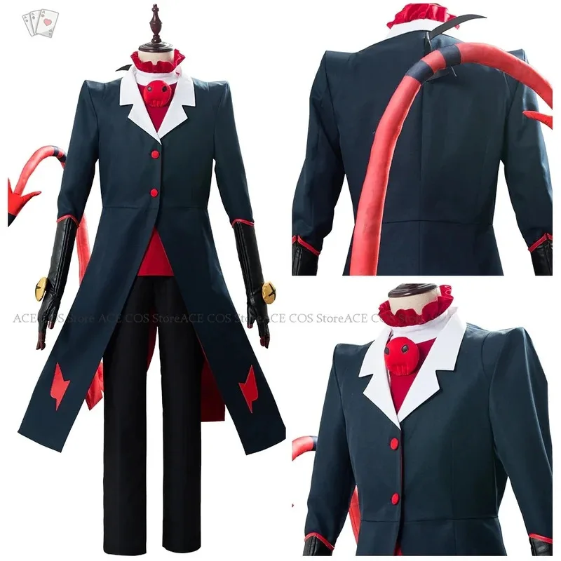 qq78Request7Anime Hazbin Lucifer Hotel Charlie Morningstar Costume Vaggie Blitzo AD Angel Dust Cosplay Clothes Halloween Party S