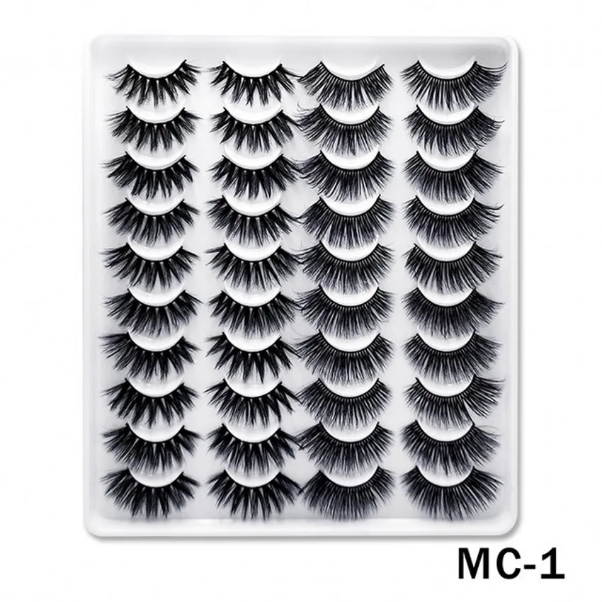 5/20 Pairs 3D Imitation Mink False Eyelashes Natural Soft Cross Long Multi-layer Eyelash Extension False Eyelashes Makeup Tools