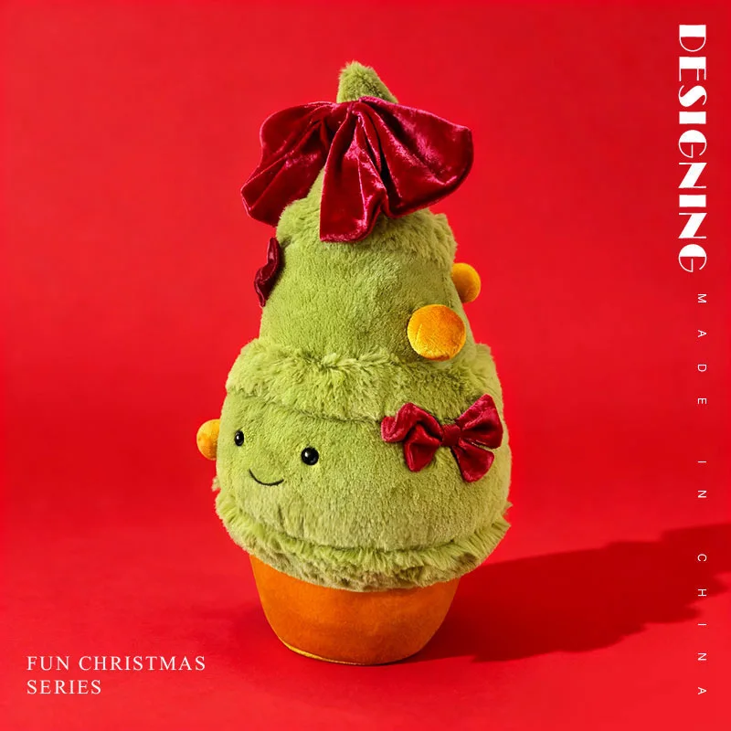 عيد الميلاد إكليل سلسلة دمية دمية ألعاب من نسيج مخملي دمية القوس ندفة الثلج شجرة عيد الميلاد ديكور المنزل هدية للأطفال #3