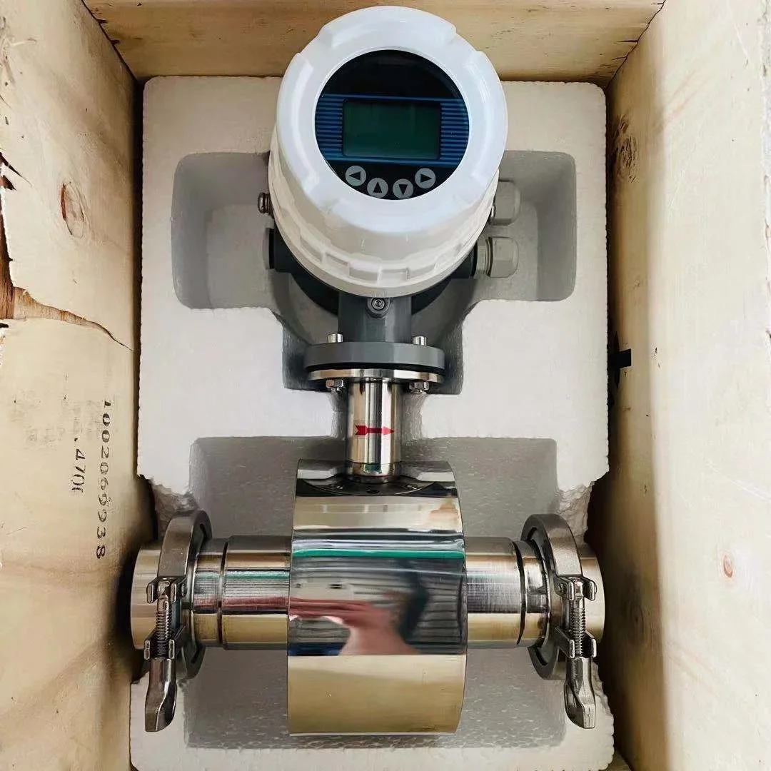 Food Grade Dn50 Flujometro Para Leche Sanitary Water Milk Flowmeter 1.5 Inch Tri Clamp Dn25 Electromagnetic Flow Meter